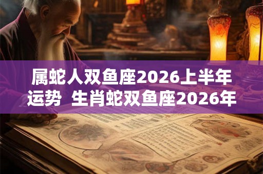 属蛇人双鱼座2026上半年运势  生肖蛇双鱼座2026年运势详解