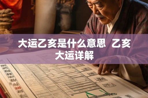 大运乙亥是什么意思  乙亥大运详解