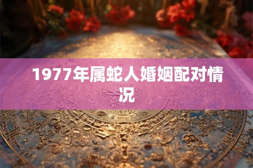 1977年属蛇人婚姻配对情况
