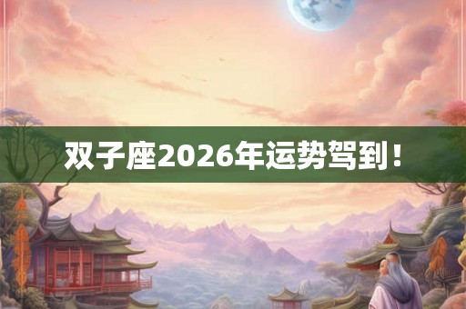 双子座2026年运势驾到！