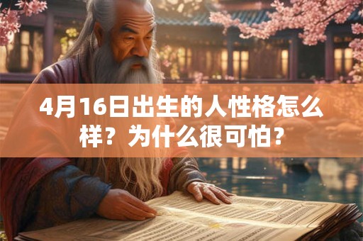 4月16日出生的人性格怎么样?为什么很可怕? 4月16日出生的人性格怎么样?为什么很可怕?