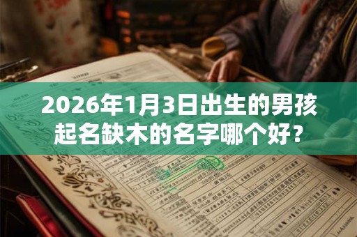 2026年1月3日出生的男孩起名缺木的名字哪个好？