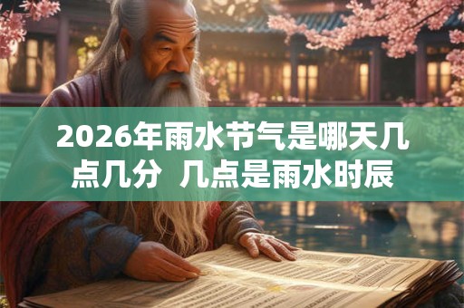 2026年雨水节气是哪天几点几分  几点是雨水时辰