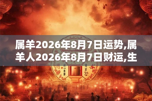 属羊2026年8月7日运势,属羊人2026年8月7日财运,生肖羊2026年8月7日运势