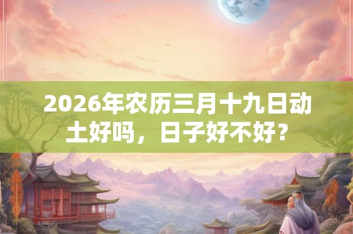 2026年农历三月十九日动土好吗，日子好不好？