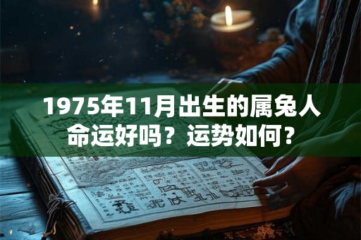 1975年11月出生的属兔人命运好吗？运势如何？