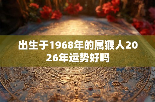 出生于1968年的属猴人2026年运势好吗