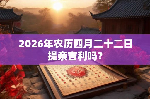 2026年农历四月二十二日提亲吉利吗？