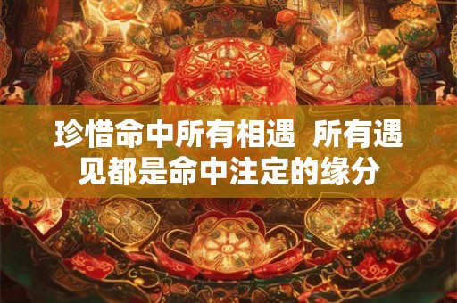 珍惜命中所有相遇 所有遇见都是命中注定的缘分 珍惜命中所有相遇 所有遇见都是命中注定的缘分