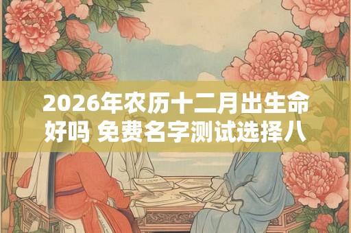 2026年农历十二月出生命好吗 免费名字测试选择八字相生的好名