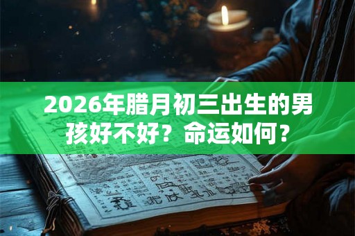 2026年腊月初三出生的男孩好不好？命运如何？