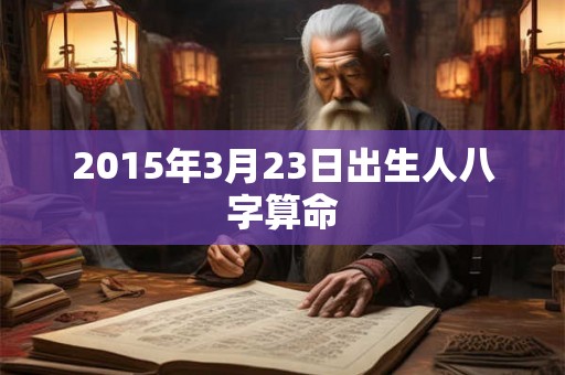 2015年3月23日出生人八字算命