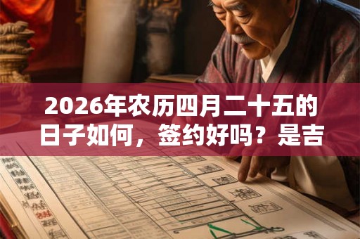 2026年农历四月二十五的日子如何，签约好吗？是吉日吗？