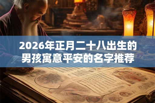 2026年正月二十八出生的男孩寓意平安的名字推荐