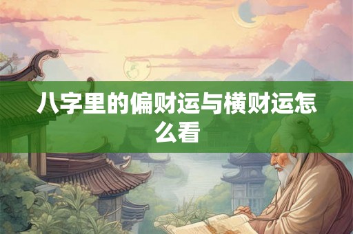 八字里的偏财运与横财运怎么看