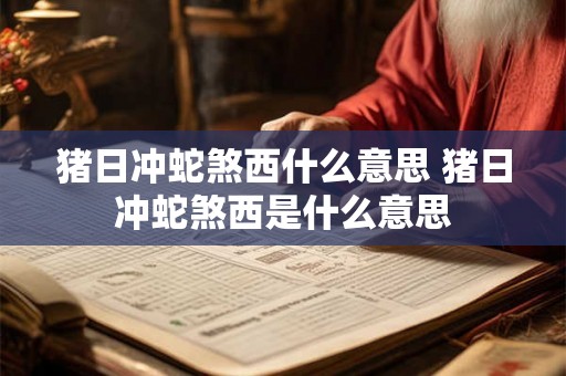 猪日冲蛇煞西什么意思 猪日冲蛇煞西是什么意思