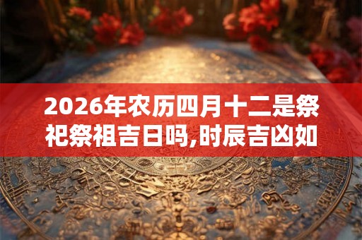 2026年农历四月十二是祭祀祭祖吉日吗,时辰吉凶如何？