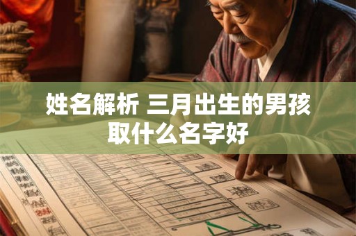 姓名解析 三月出生的男孩取什么名字好