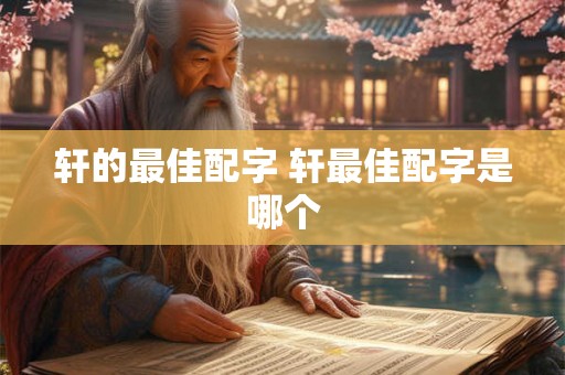 轩的最佳配字 轩最佳配字是哪个