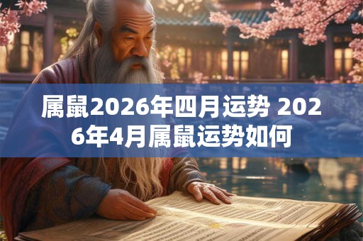 属鼠2026年四月运势 2026年4月属鼠运势如何