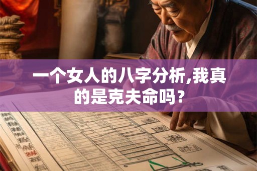 一个女人的八字分析,我真的是克夫命吗？