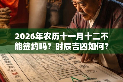 2026年农历十一月十二不能签约吗？时辰吉凶如何？