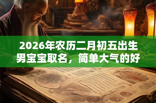 2026年农历二月初五出生男宝宝取名，简单大气的好名字