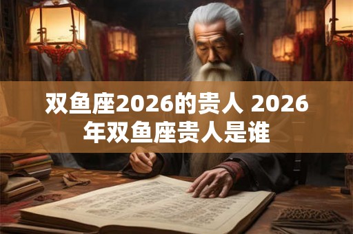 双鱼座2026的贵人 2026年双鱼座贵人是谁