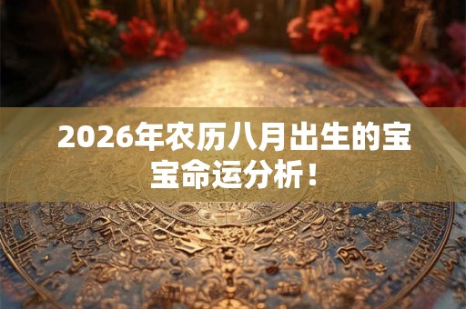 2026年农历八月出生的宝宝命运分析! 2026年农历八月出生的宝宝命运分析!