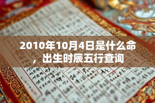 2010年10月4日是什么命，出生时辰五行查询