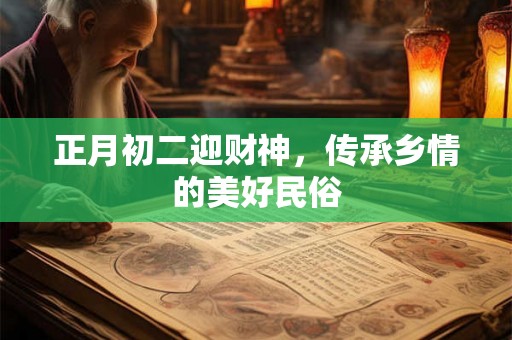 正月初二迎财神，传承乡情的美好民俗
