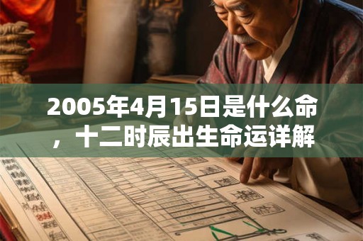 2005年4月15日是什么命，十二时辰出生命运详解