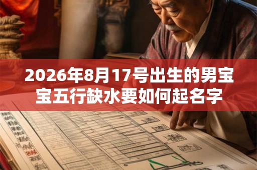 2026年8月17号出生的男宝宝五行缺水要如何起名字
