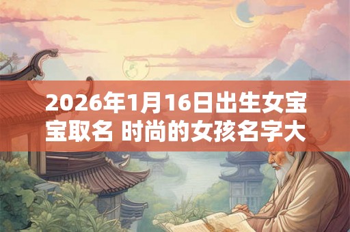 2026年1月16日出生女宝宝取名 时尚的女孩名字大全 2026年1月16日出生女宝宝取名 时尚的女孩名字大全