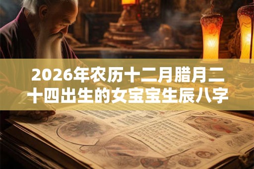2026年农历十二月腊月二十四出生的女宝宝生辰八字取名大全