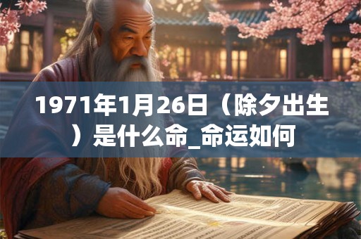 1971年1月26日（除夕出生）是什么命_命运如何