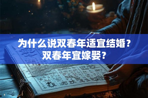 为什么说双春年适宜结婚？双春年宜嫁娶？