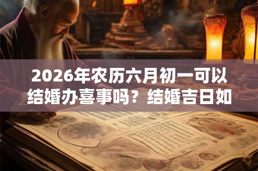 2026年农历六月初一可以结婚办喜事吗？结婚吉日如何选择？