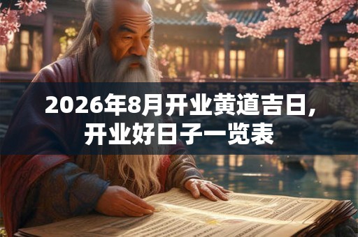 2026年8月开业黄道吉日,开业好日子一览表