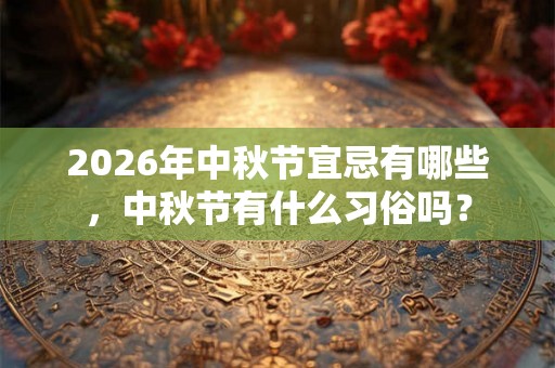 2026年中秋节宜忌有哪些,中秋节有什么习俗吗? 2026年中秋节宜忌有哪些,中秋节有什么习俗吗?