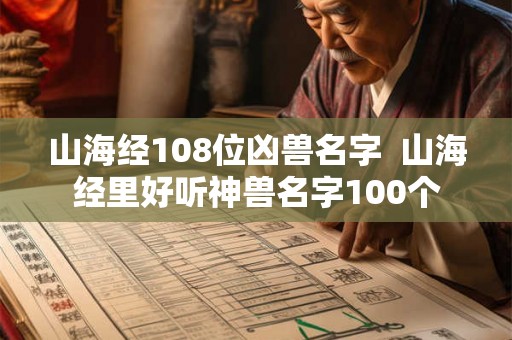 山海经108位凶兽名字  山海经里好听神兽名字100个