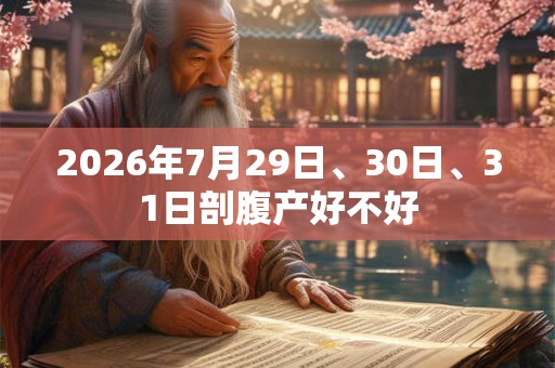 2026年7月29日、30日、31日剖腹产好不好
