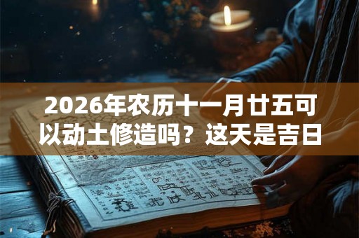 2026年农历十一月廿五可以动土修造吗？这天是吉日吗？