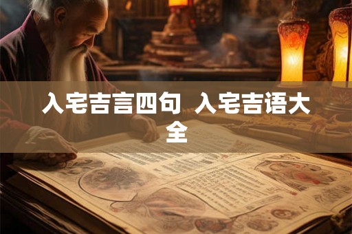 入宅吉言四句  入宅吉语大全