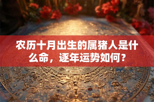 农历十月出生的属猪人是什么命，逐年运势如何？