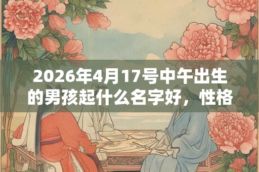 2026年4月17号中午出生的男孩起什么名字好，性格怎么样？