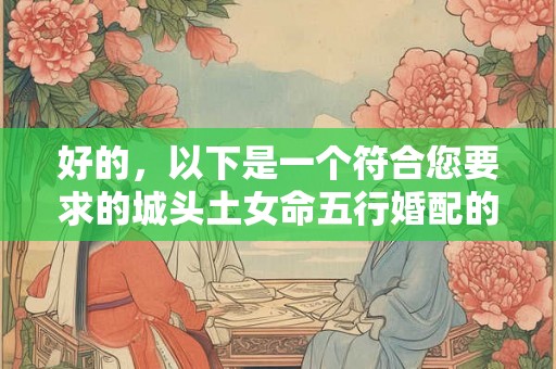 好的,以下是一个符合您要求的城头土女命五行婚配的和 好的,以下是一个符合您要求的城头土女命五行婚配的和