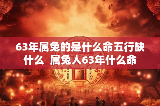 63年属兔的是什么命五行缺什么  属兔人63年什么命