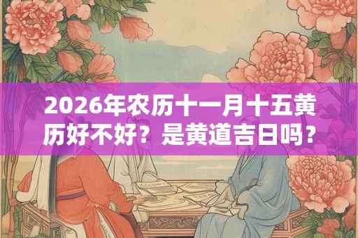 2026年农历十一月十五黄历好不好？是黄道吉日吗？
