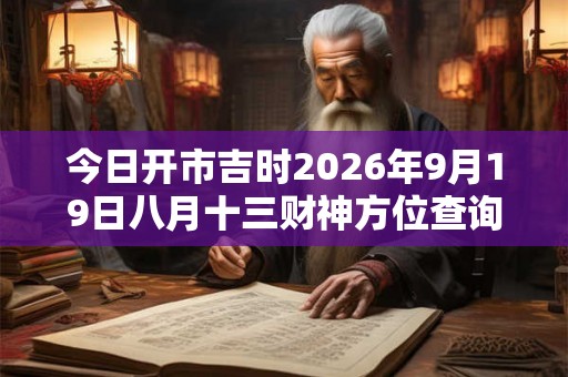 今日开市吉时2026年9月19日八月十三财神方位查询 今日开市吉时2026年9月19日八月十三财神方位查询